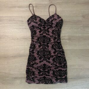 Windsor Black and Purple Mini Dress